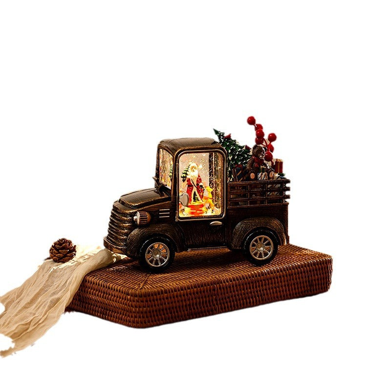 Decorative truck model with Christmas lighting