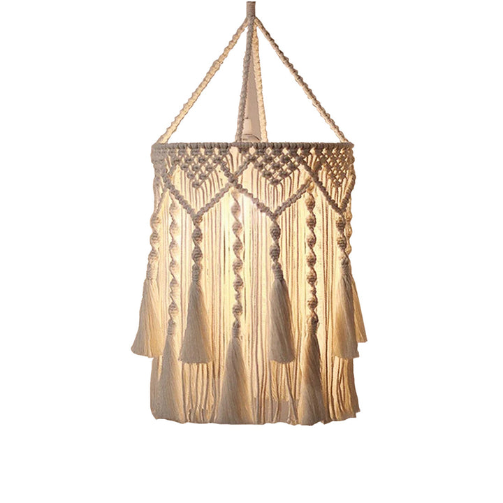 Macrame plant hanger with decorative fringes
