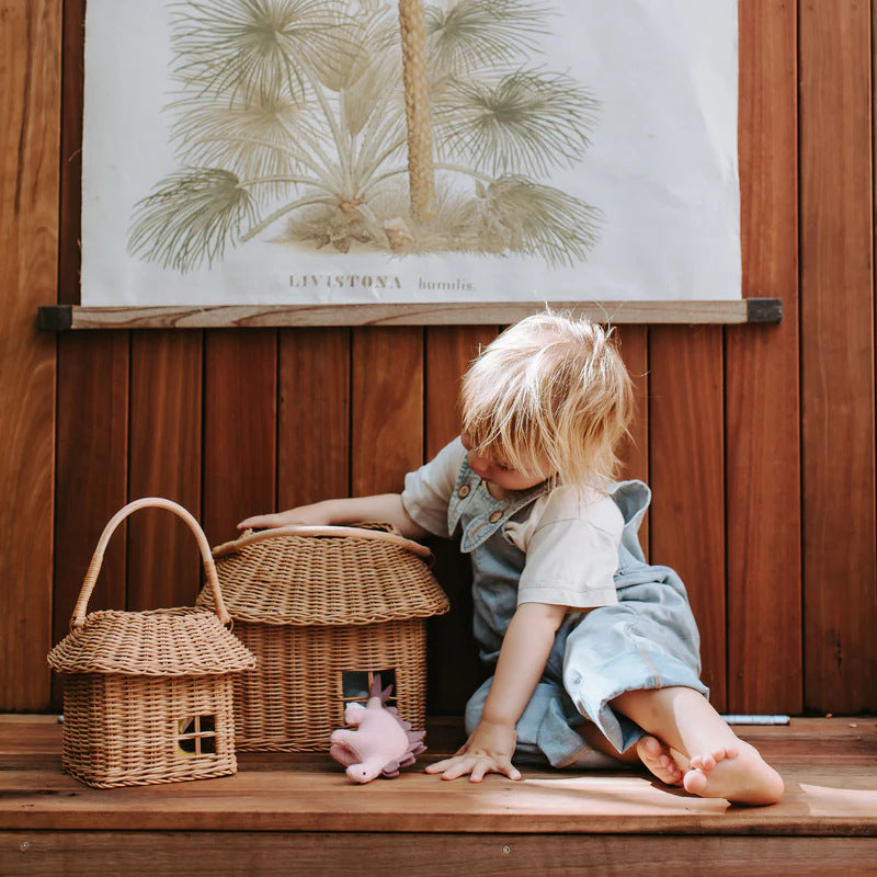 Playful storage basket in house design