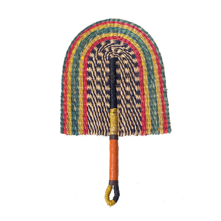Handcrafted fan made of woven seagrass