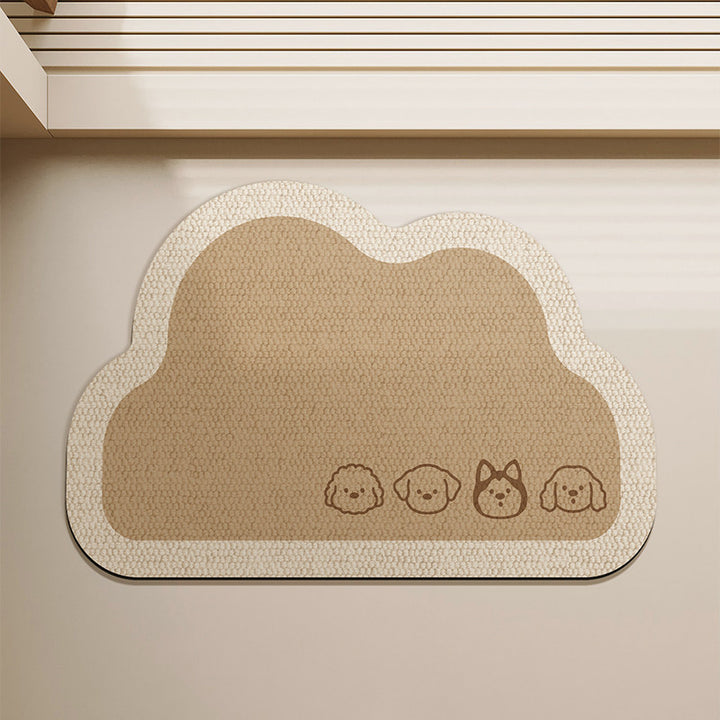 Cartoon Dog-Illustrated Entryway Mat for Home