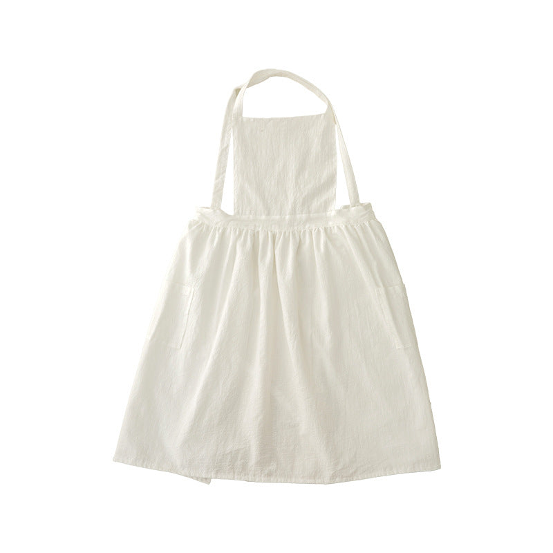 Light cotton dungaree dress with adjustable straps and side pockets