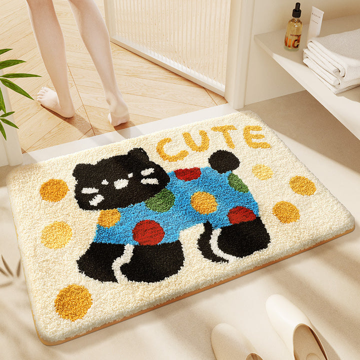 Cat-Themed Plush Bath Mat