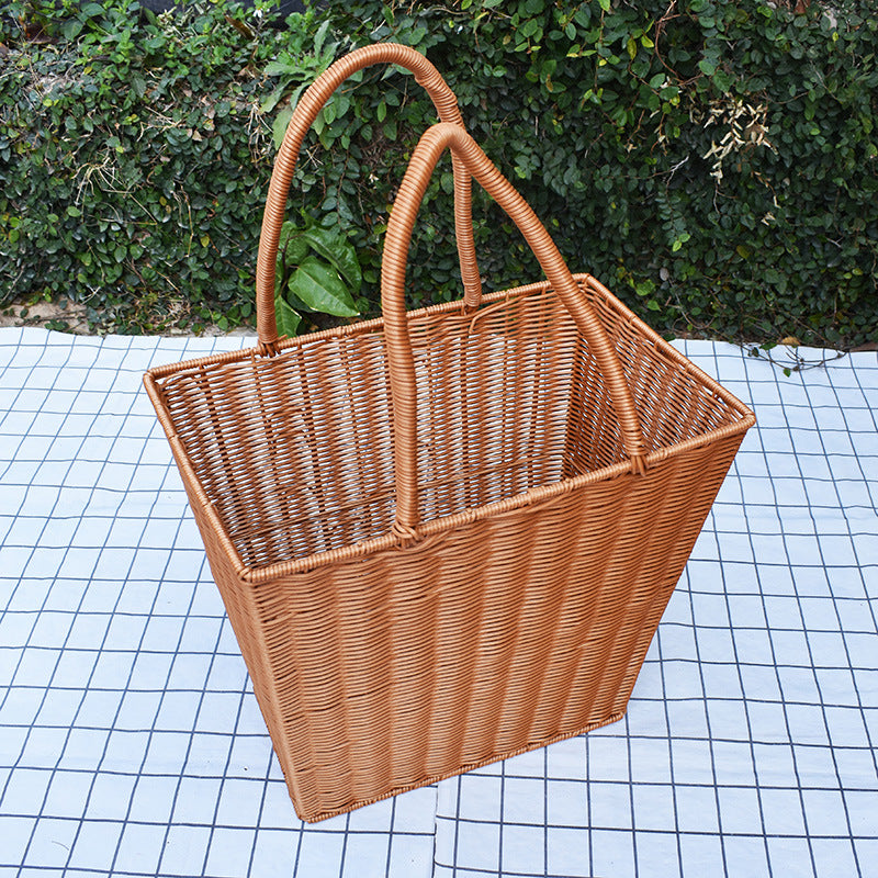 Stylish Handwoven Storage Basket with Twin Handles
