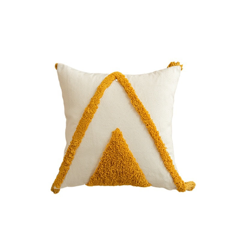 Textured Geometric Pattern Throw Pillow for Sofa Decoration