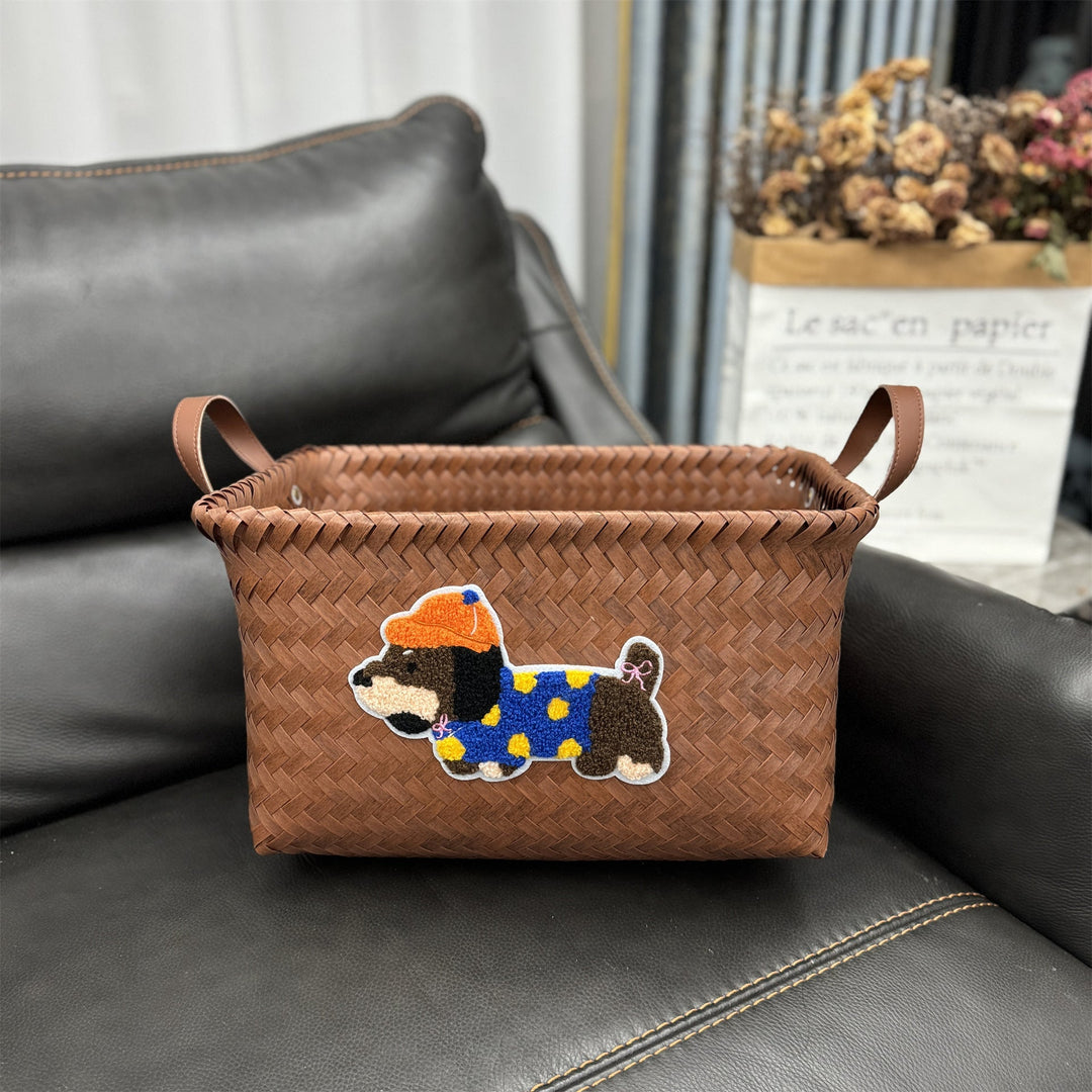 Woven storage basket