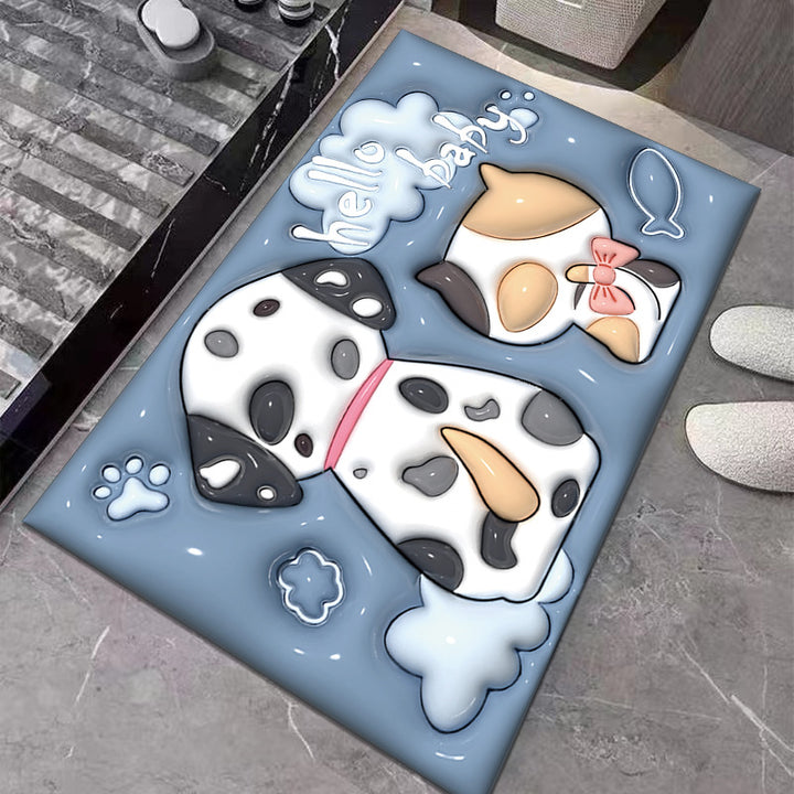 Cute Cartoon Cat Shape Bath Mat