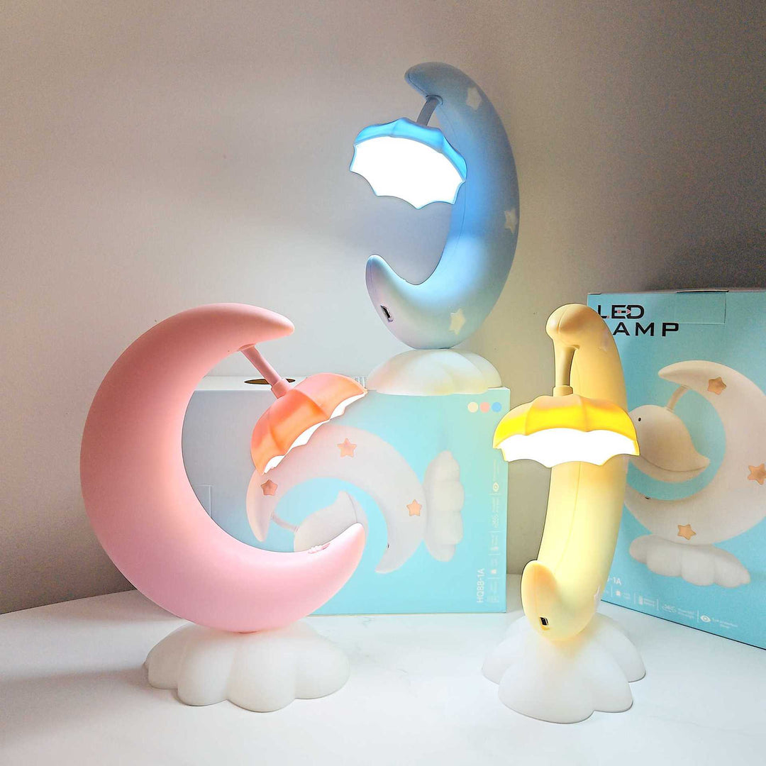 Decorative moon and cloud night light table lamp for children