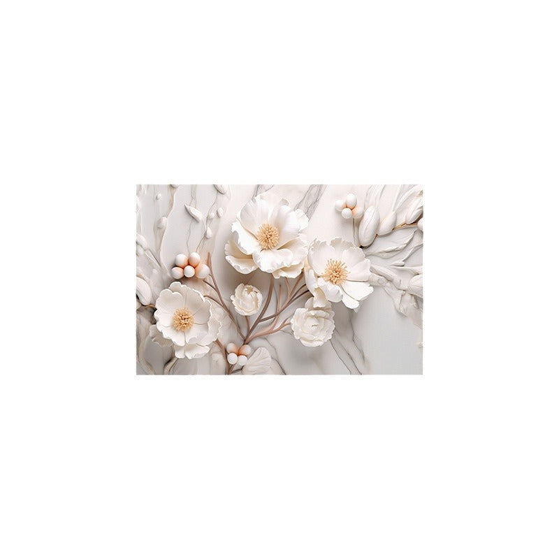 Textured Floral Design Bath Mat