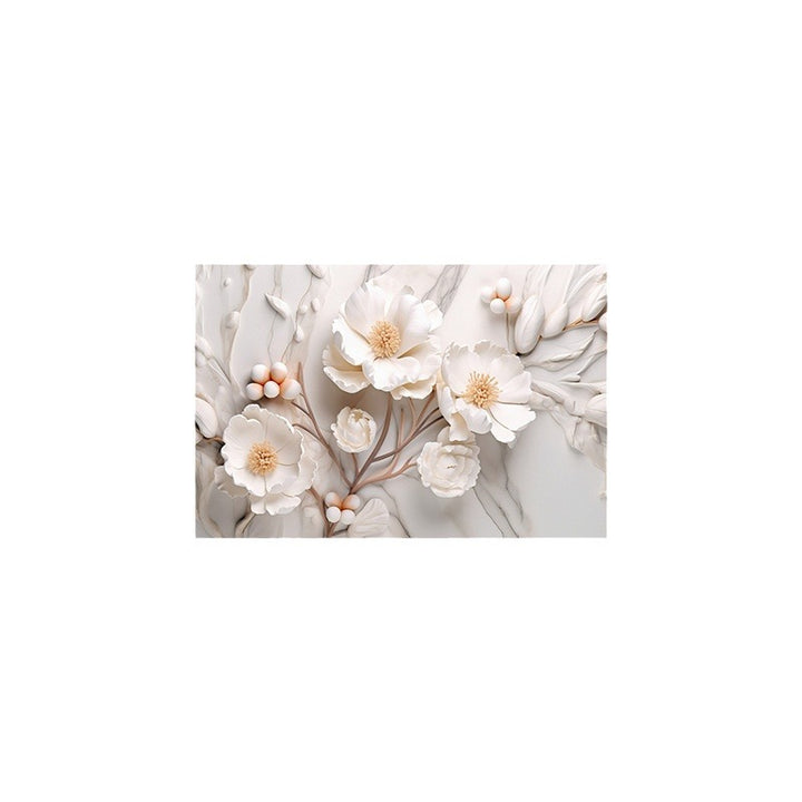 Textured Floral Design Bath Mat