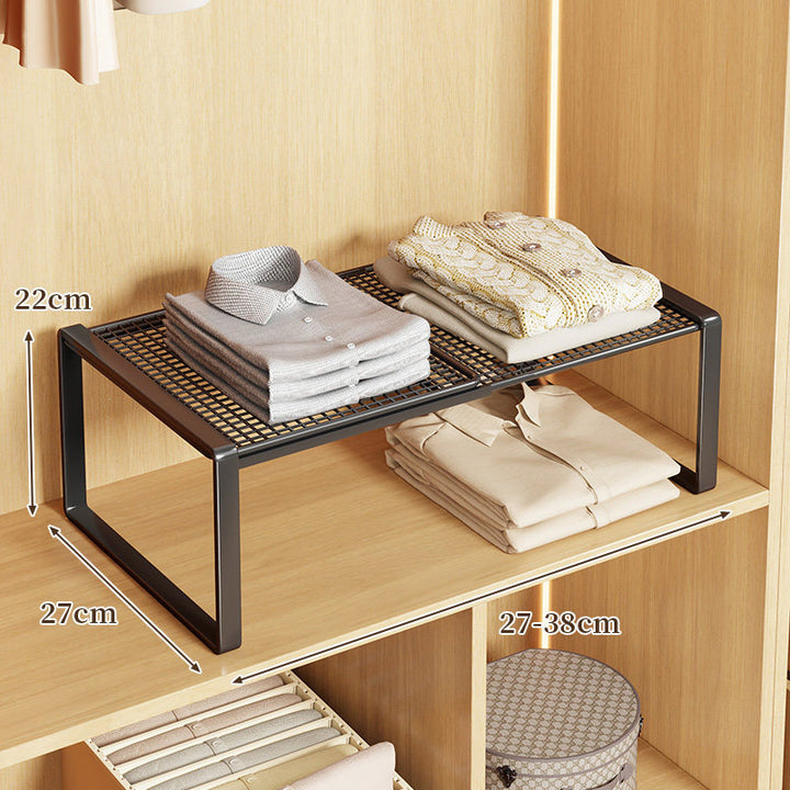 Adjustable Metal Mesh Closet Shelf Riser Organizer