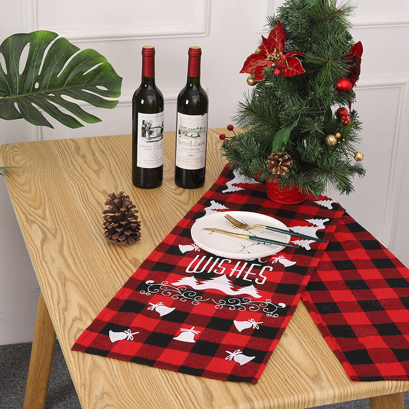 Festive table runner with Christmas motif