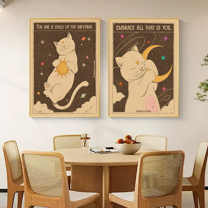 Cute Cat-Inspired Framed Wall Art