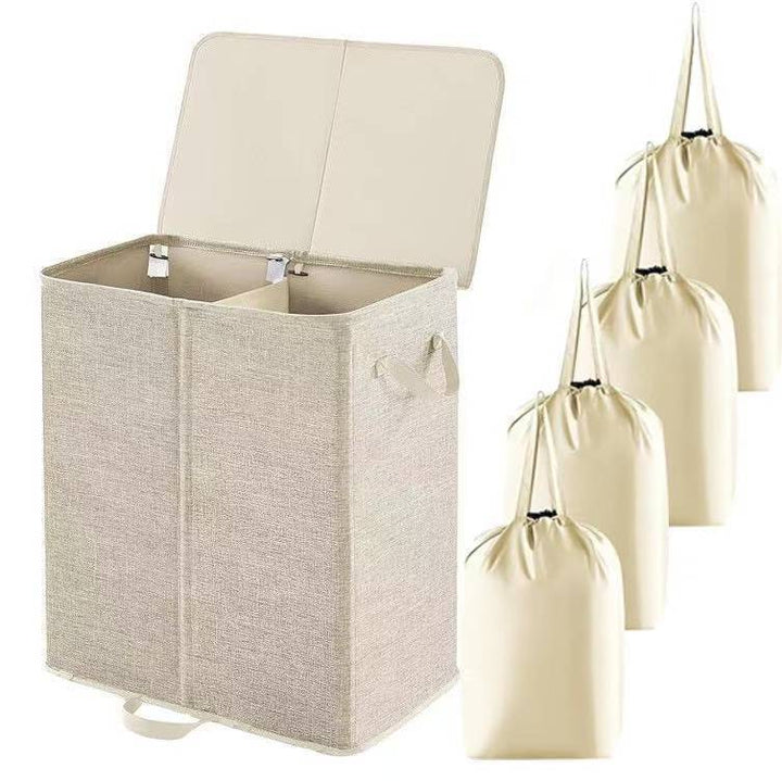 Laundry container with separating compartments