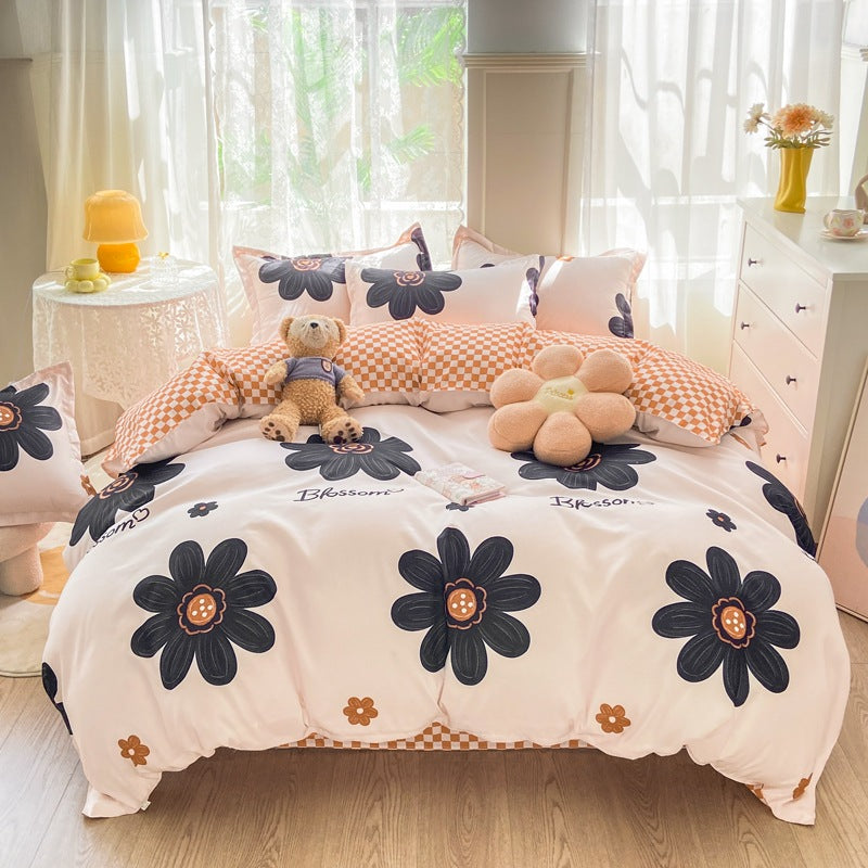 Playful Floral Cartoon Duvet Cover Set