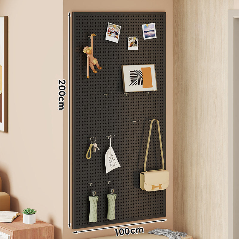 Wall-Mounted Perforated Pegboard Organizer Panel with Modular Hooks