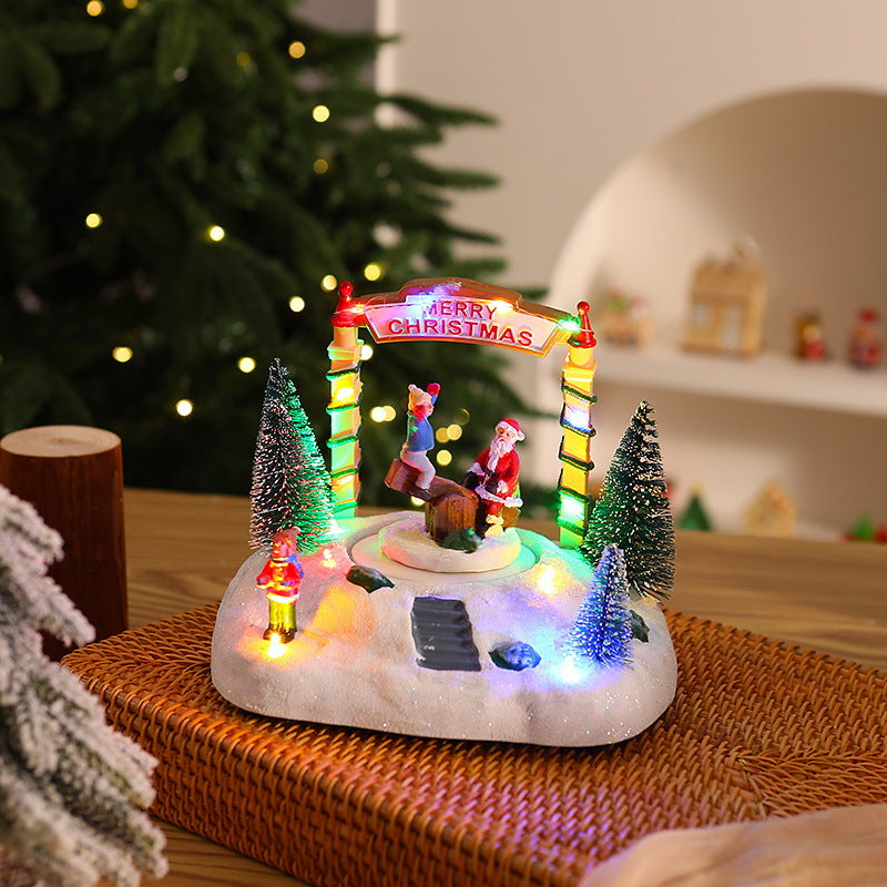 Festive Christmas decoration with lights