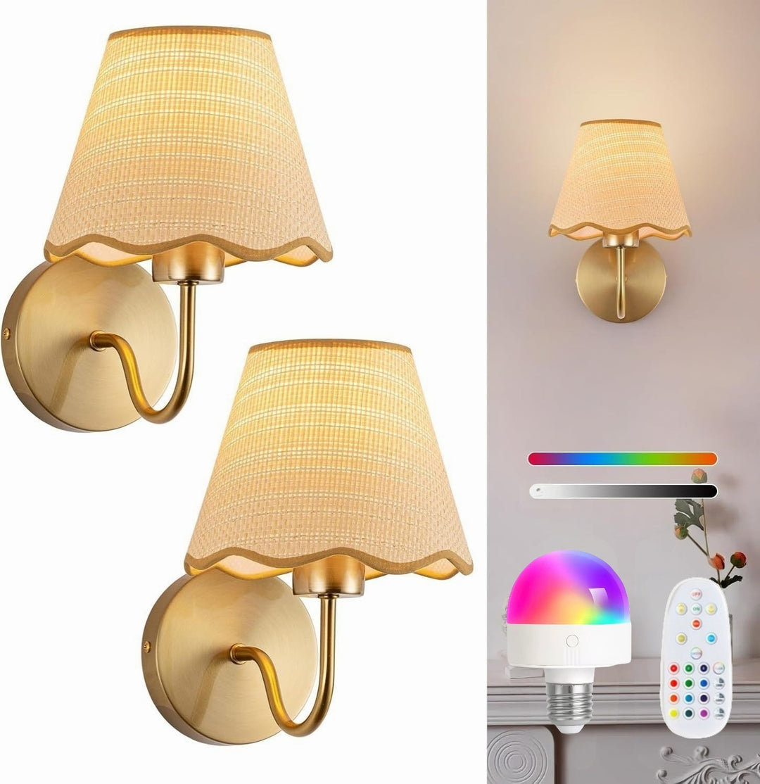 Modern fabric wall lamp