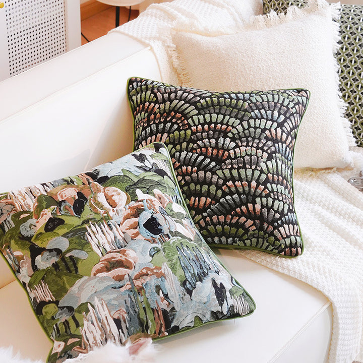 Decorative Fern Print Throw Pillow for Bedroom Decor