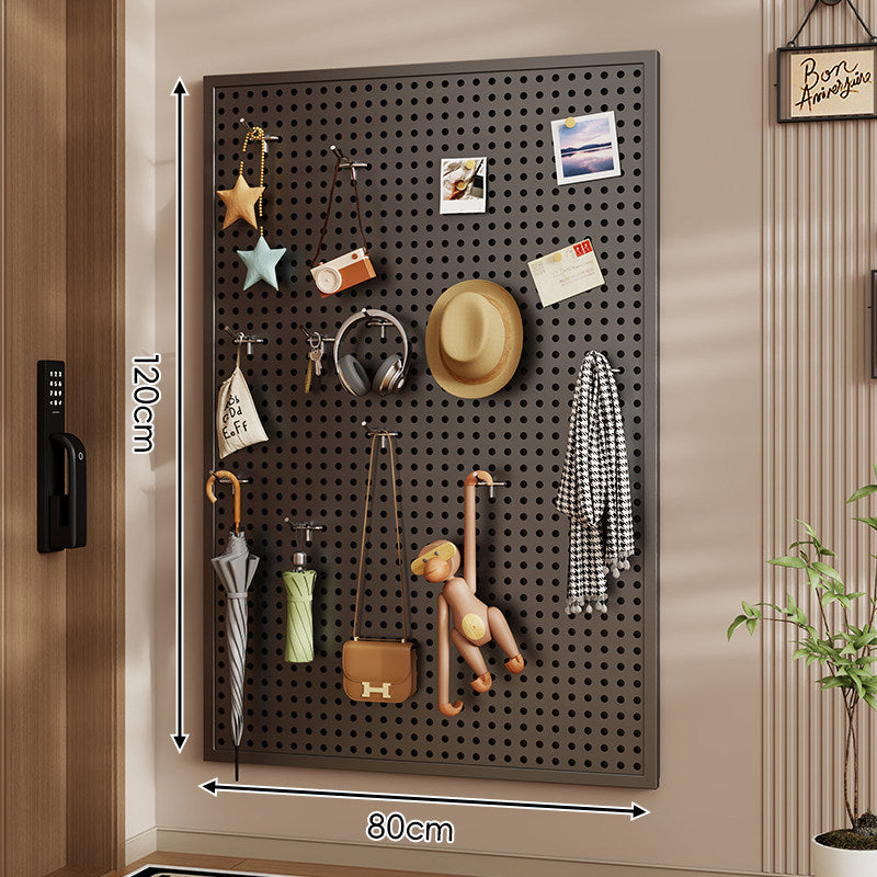 Wall-Mounted Perforated Pegboard Organizer Panel with Metal Frame