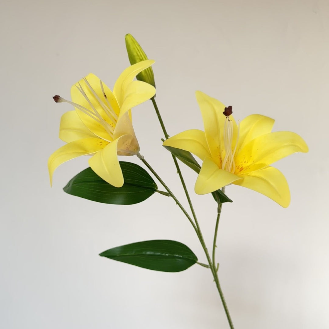 Artificial lily branch with realistic flowers