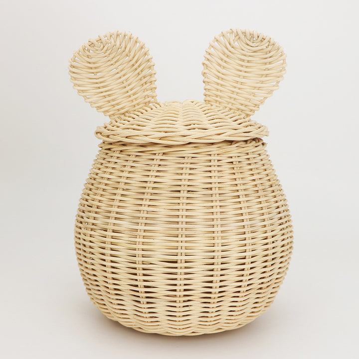 Playful storage basket with animal ears