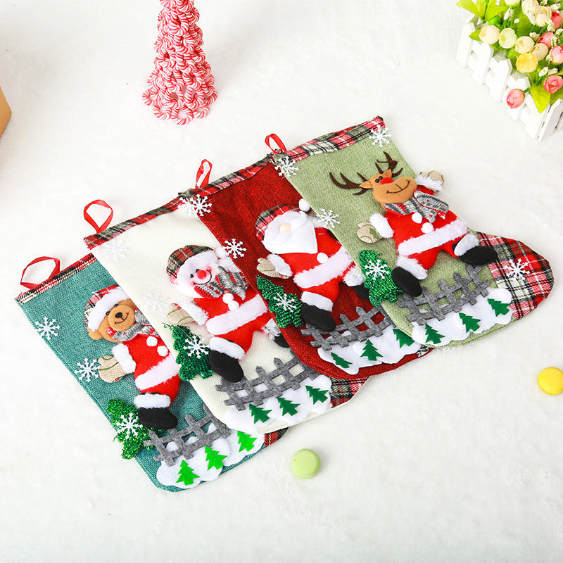 Festive Christmas stocking with cute Santa Claus motif
