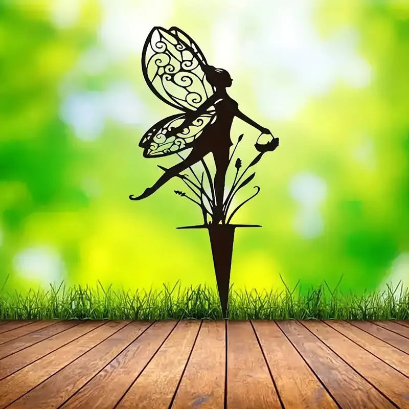 Garden stake with fairy motif