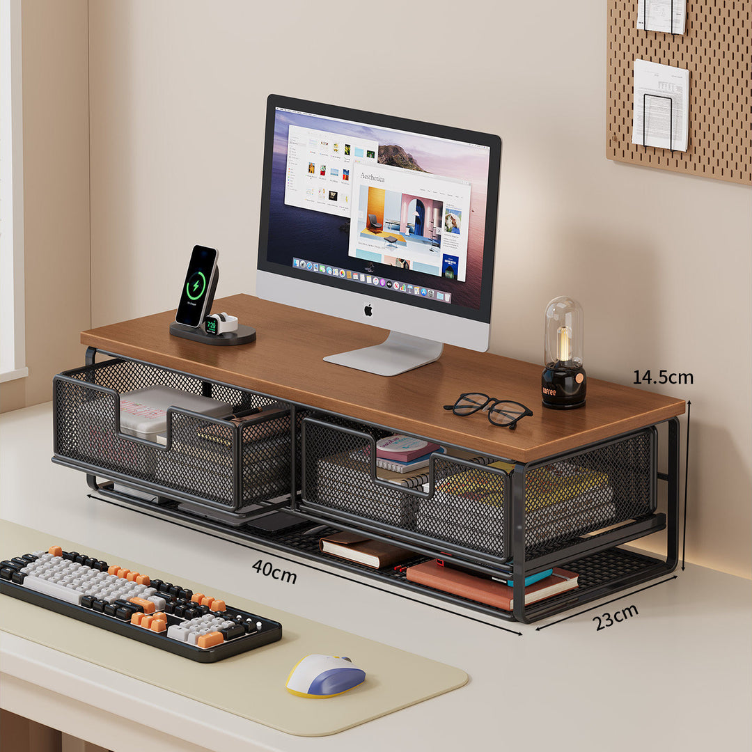 Multi-Function Desk Organizer with Mesh Storage Boxes