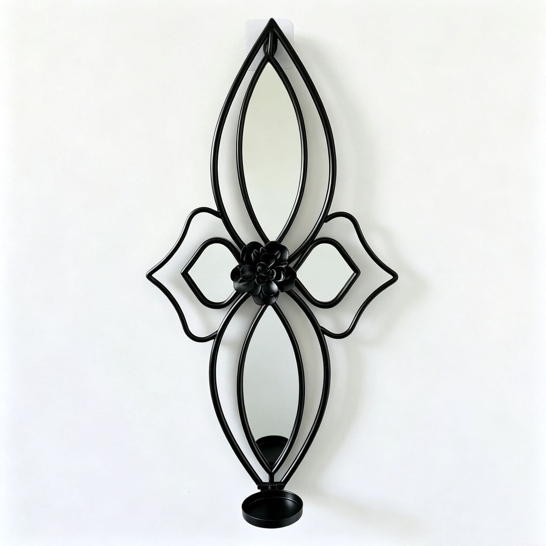 Elegant Floral Wall Mirror with Decorative Metal Design