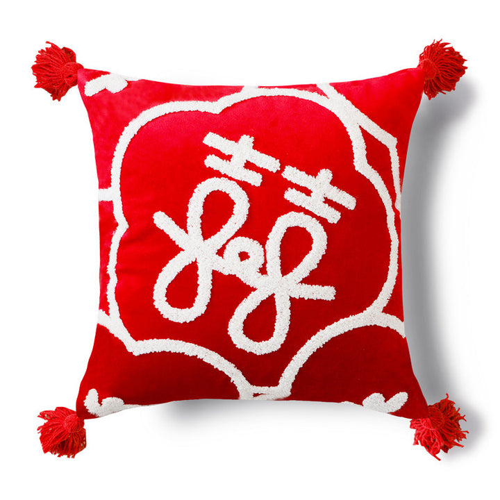 Decorative Velvet Patterned Throw Pillow