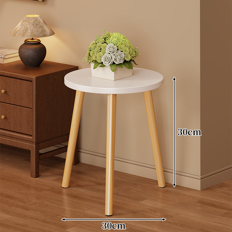 Two-Tier Round Side Table Plant Stand with Solid Wood Tripod Legs