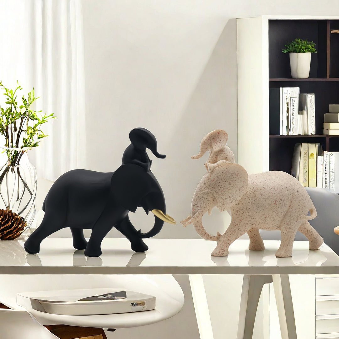 Decorative Elephant Family Sculpture