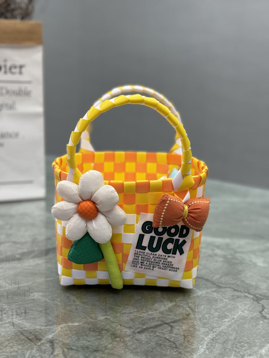 Playful and Colorful Basket Bag