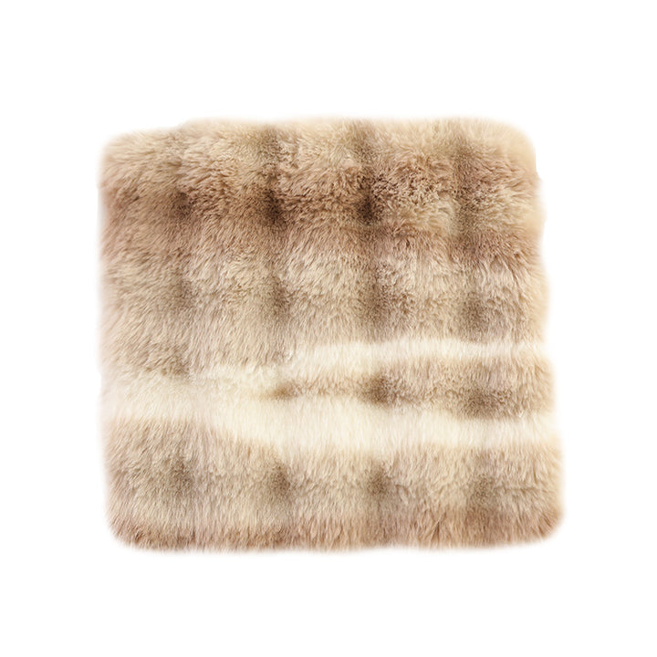 Square luxurious faux fur floor seat cover with dense long pile