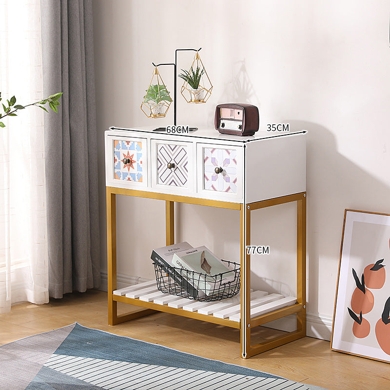 Rustic Wooden Console Table with Storage