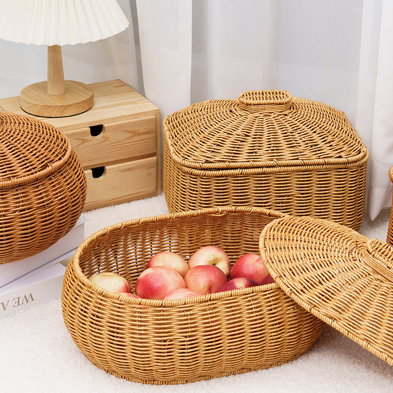 Woven Storage Container with Lid