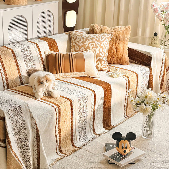 Decorative Foliage Print Throw Blanket