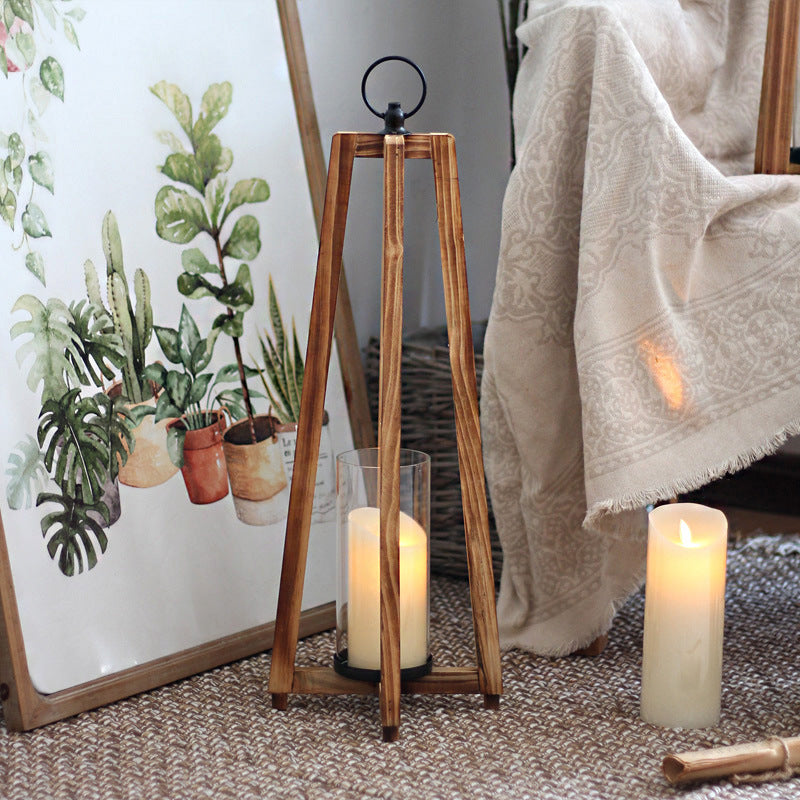 Stylish lantern made of wood