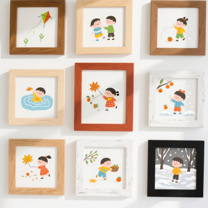 Whimsical Desert Oasis Illustration Wall Art Frame