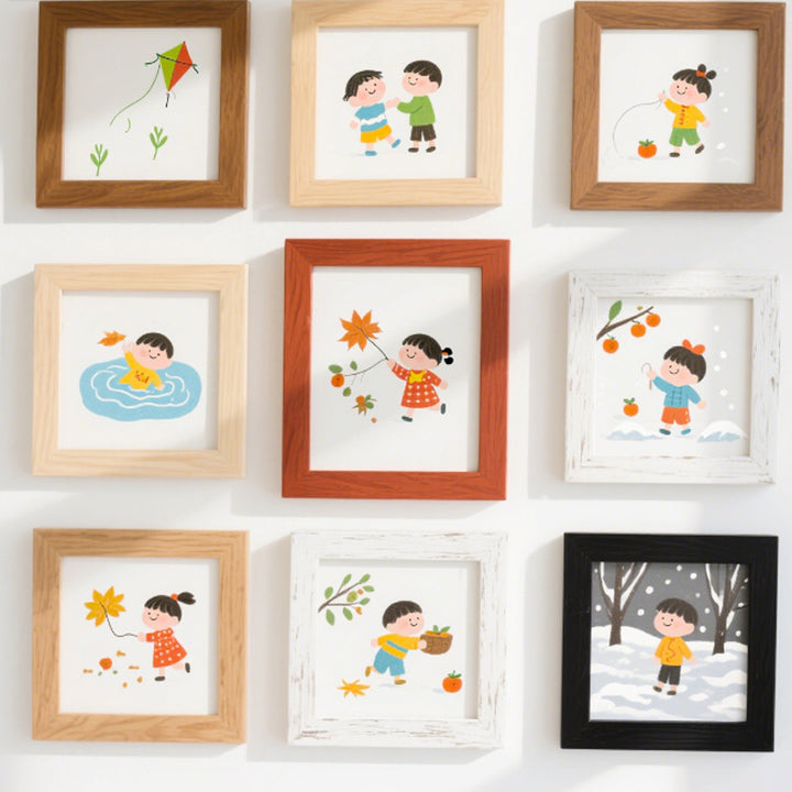 Whimsical Desert Oasis Illustration Wall Art Frame