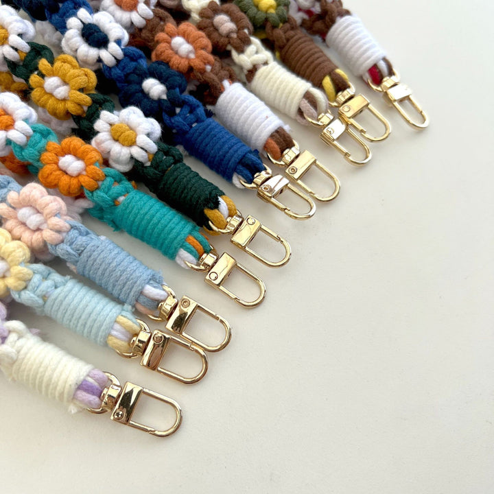 Floral Macrame Keychain Holder