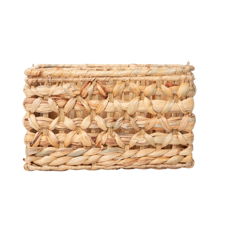 Handcrafted storage basket with embellished structure