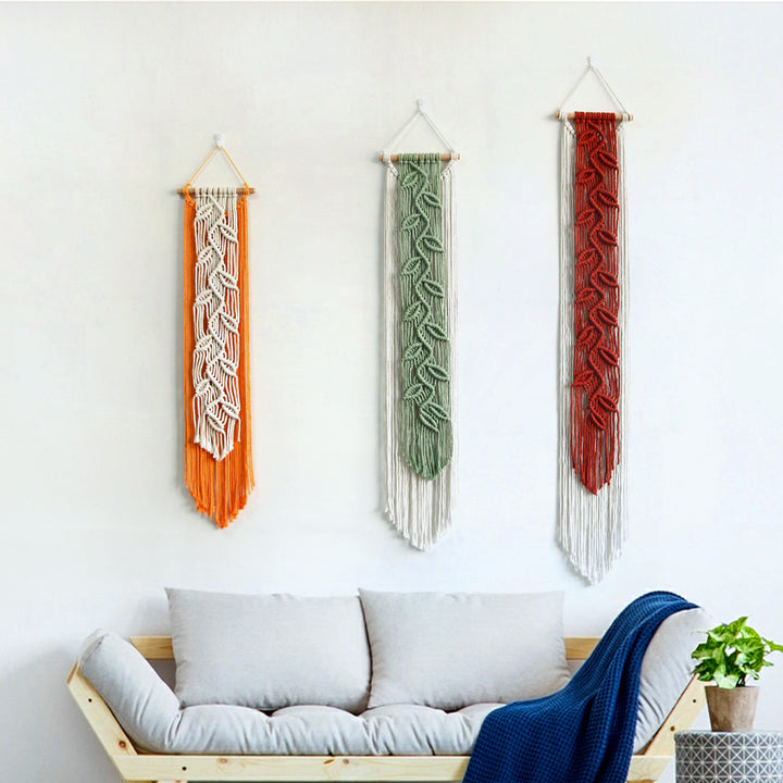 Macrame Wall Hanging with Leaf Pattern