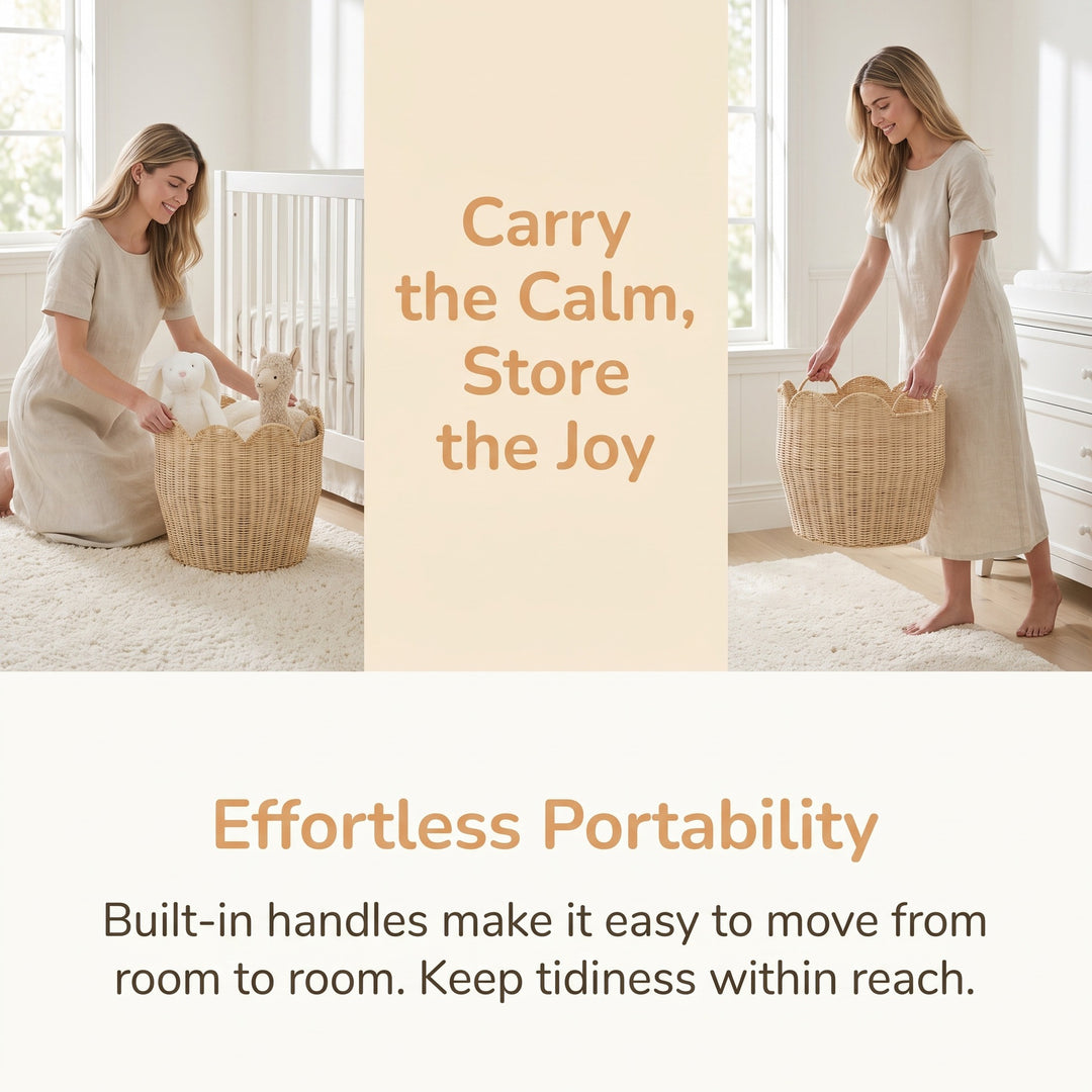 Stylish laundry basket with wave edge