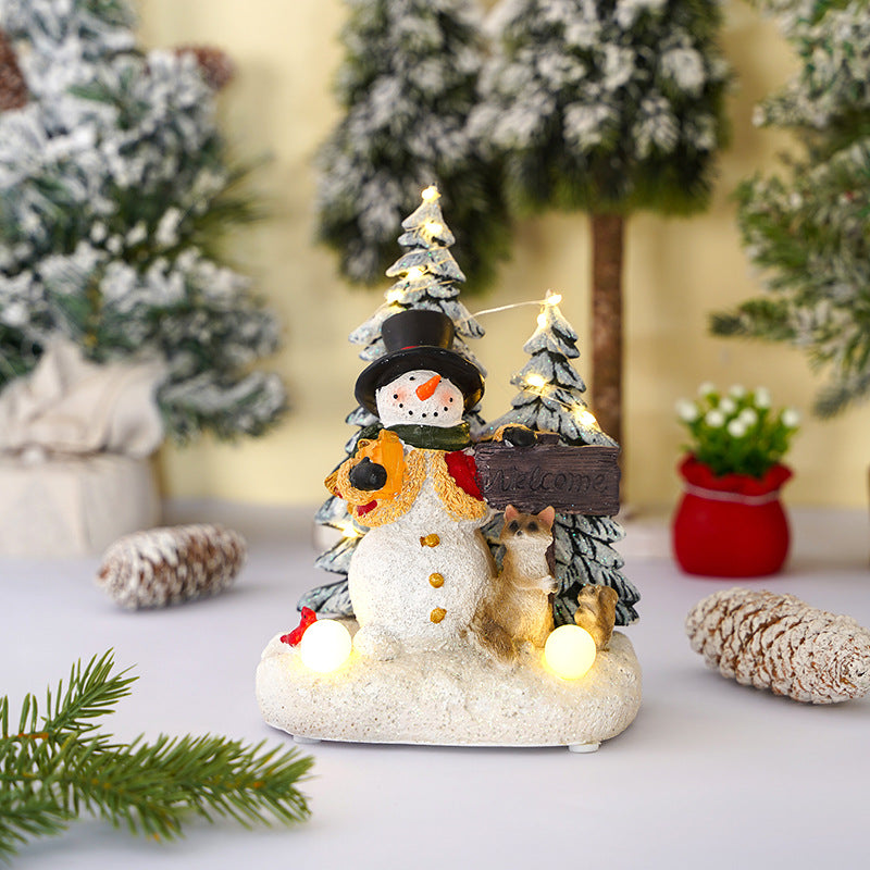 Illuminated Christmas decorative figure with animals