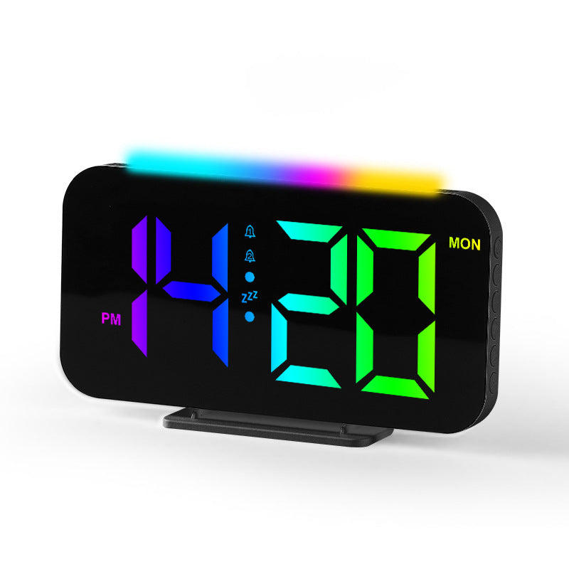 Digital radio alarm clock with large LED digits