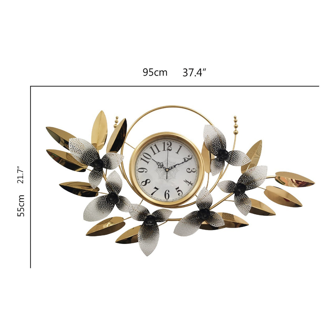 Decorative Metal Floral Wall Clock