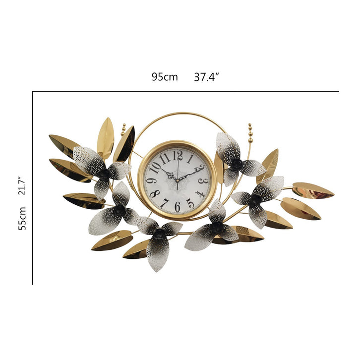 Decorative Metal Floral Wall Clock