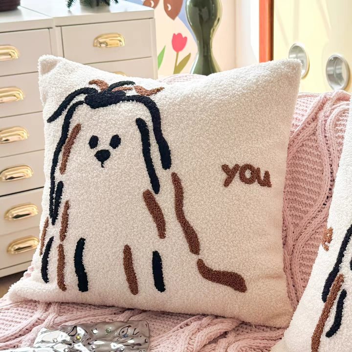 Decorative Dog-Themed Throw Pillow